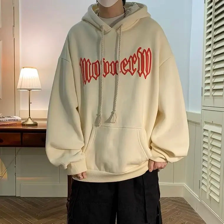 Autumn Vintage Gothic Letter Foam Printed Hooded Sweatshirts Hombre Casual Streetwear Hip Hop Hoodies Y2K Pullover Baggy Hoody Street King Limited