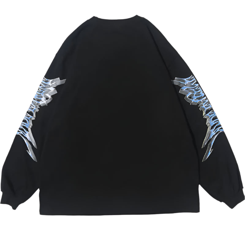 GONTHWID Creative 3D Angel Print Long Sleeve Tees Shirts Streetwear Hip Hop Hipster Casual Loose Tshirts Men Fashion Tops Street King Limited