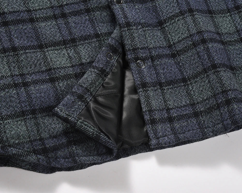 y2k streetwear vintage plaid winter padded cotton jacket for men and women lapel baggy casual ropa chaquetas hombre thick coat unique default style 1965