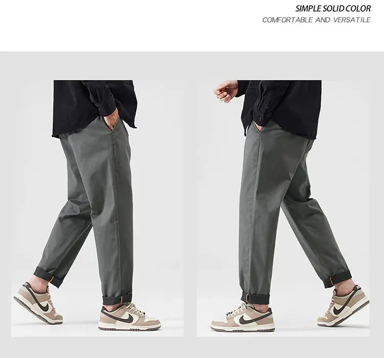 japanese casual pants mens spring autumn loose fashion solid color simple elastic waist sports pants man harem trousers unique default style 2156