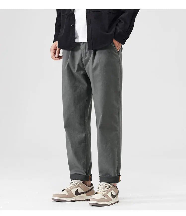 japanese casual pants mens spring autumn loose fashion solid color simple elastic waist sports pants man harem trousers unique default style 2155