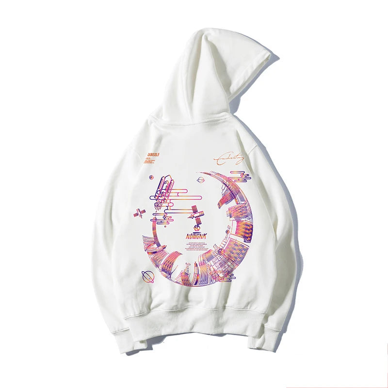 High Street Graffiti Graphic Hoodie Mens Loose Fleece Hoodies Harajuku Hip Hop Oversize Casual Hooded Sweatshirts Y2K Clothes Street King Limited