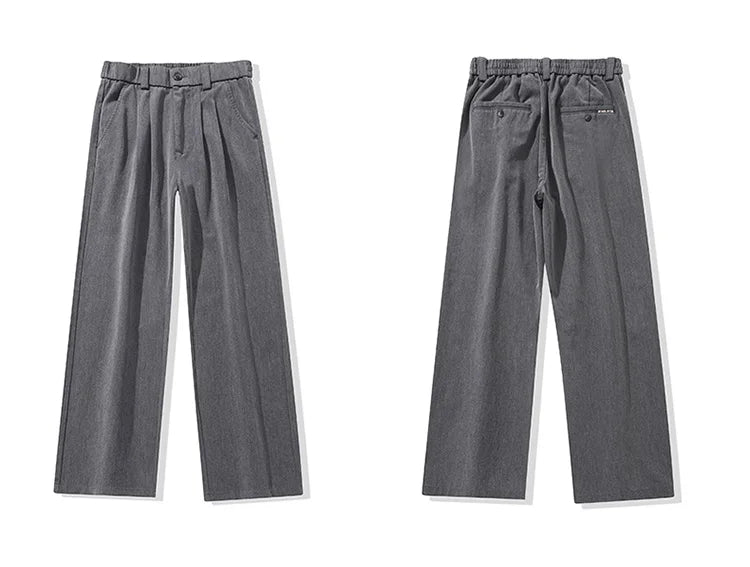 suit pant men korean streetwear fashion loose casual plus size straight suit pant office man commuter pants trousers unique default style 2106