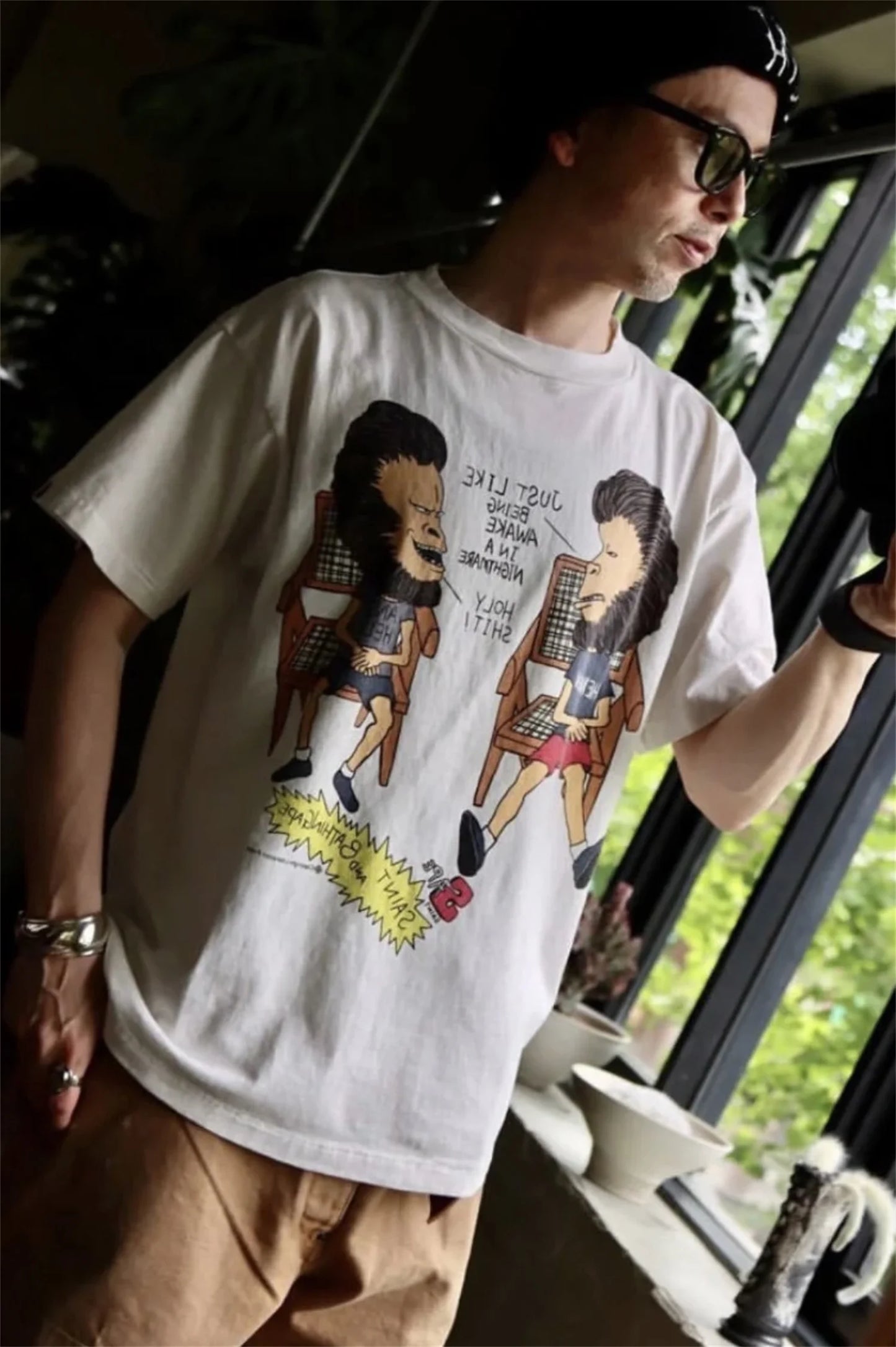 Summer 24ss Cartoon print casual loose round neck pullover short sleeved T-shirt Tops For Men Street King Limited