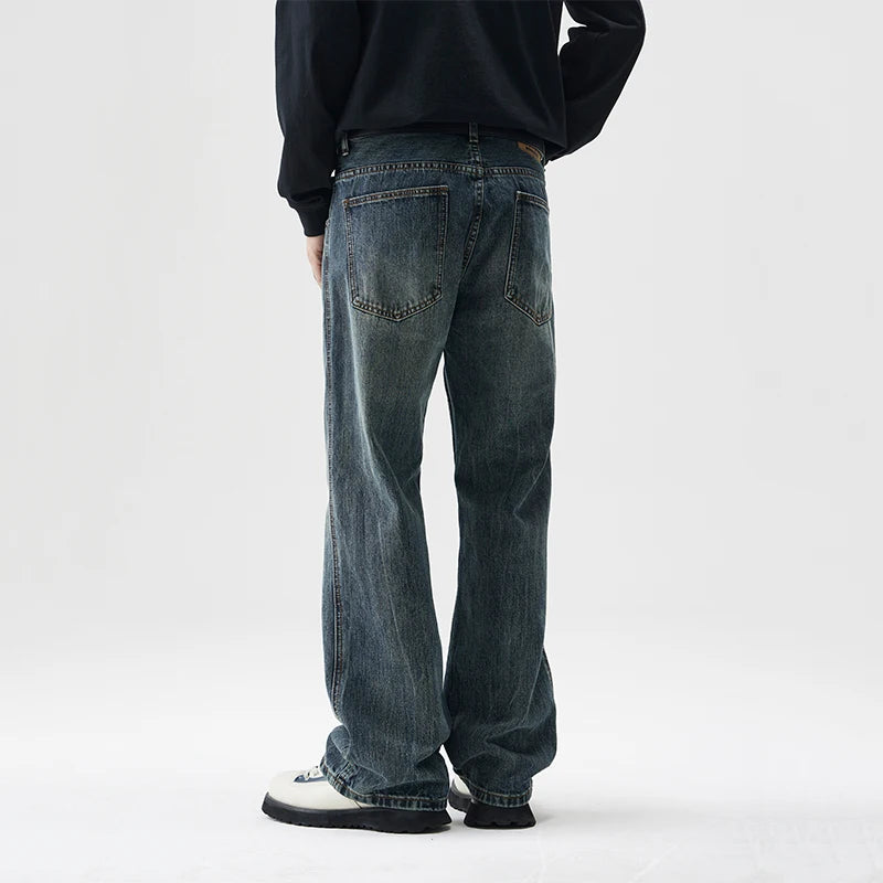 mens plus size retro fashion streetwear loose casual micro flared denim pants jeans cityboy jeans trousers 28 40 denim street jeans