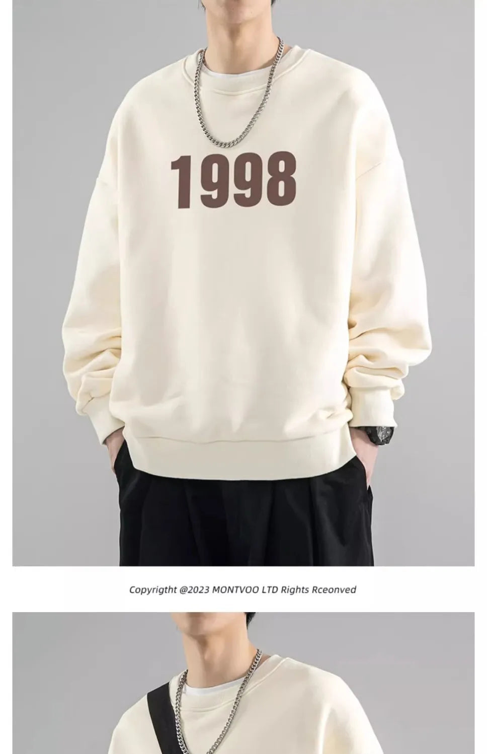 Trendy Korean Personality Simple Retro Sweatshirt for Boys 2024 New Spring and Autumn Ins American Sports Personality Youth Tops Street King Limited