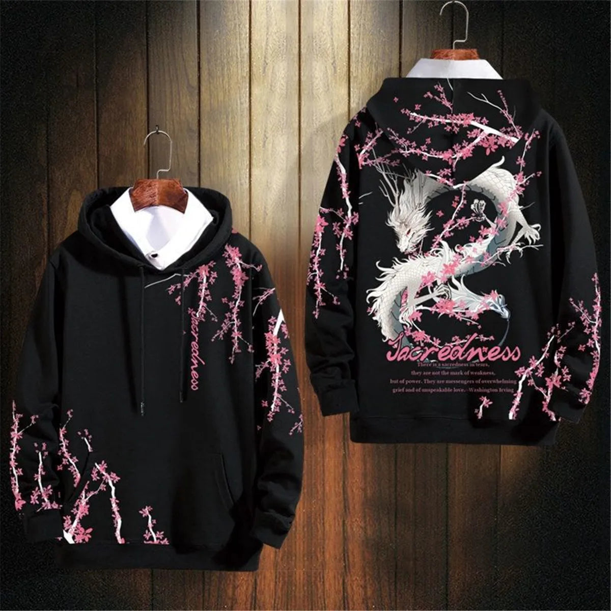 Fashion Hip Hop Dragon Hoodie Streetwear Men Casual Spring Autumn Clothes Cool Harajuku Gothic Anime China Print Hoodie Male Street King Limited