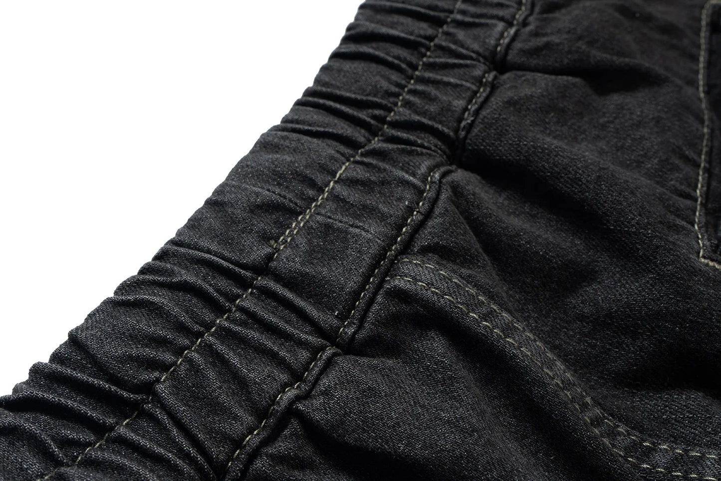 Ro Style Ribbons Streetwear Multi-pockets Cargo Short for Men Elastic Waist Wide Leg Baggy Jeans Knee Length Pants Loose Overall Street King Limited