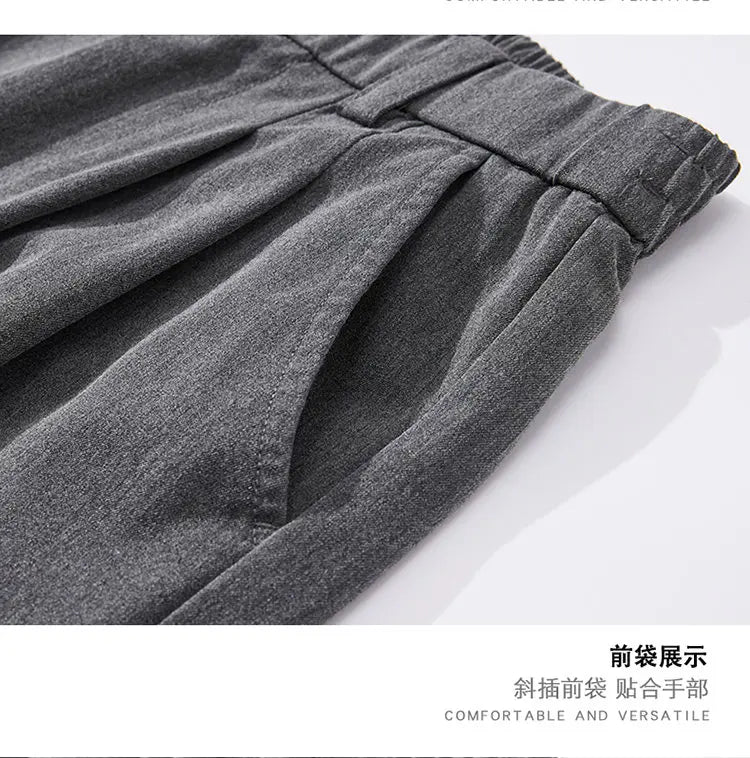 suit pant men korean streetwear fashion loose casual plus size straight suit pant office man commuter pants trousers unique default style 2108