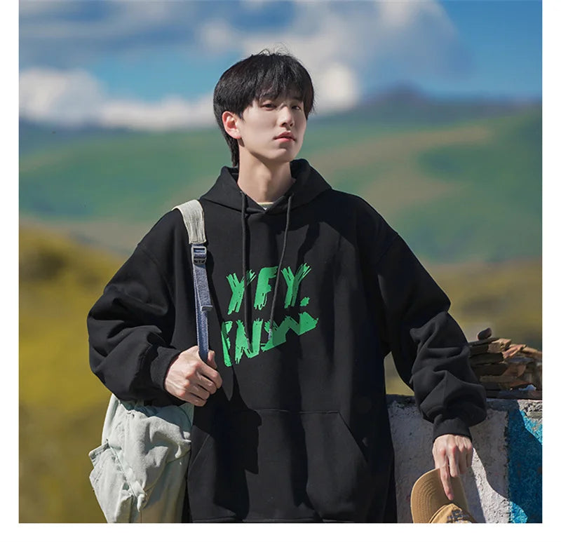 New Goth Oversized Pullover Hoodies For Men Letter Print Hooded Sweatshirts Hip Hop Aesthetic Harajuku Y2K Streetwear Hoodie Street King Limited