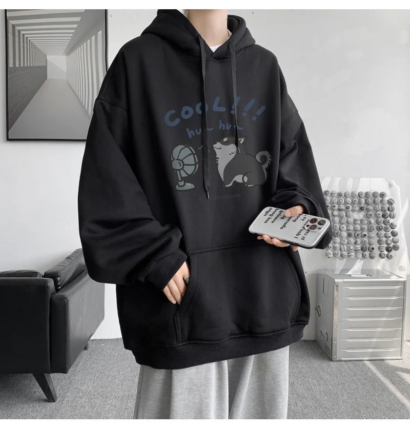 Cool Cartoon Cat Graphic Print Hoodies For Men Y2K Streetwear Clothes Hip Hop Fashion Hooded Sweatshirts Loose Pullover Hoody Street King Limited
