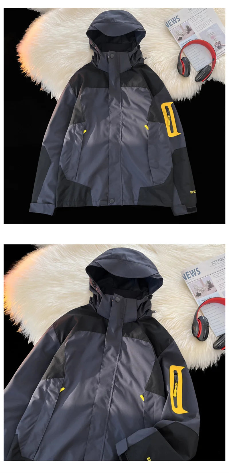 new colorblock pocket zip up hooded outdoor jackets for men fashion waterproof casual bomber jacket y2k motorcycle veste homme unique default style 129