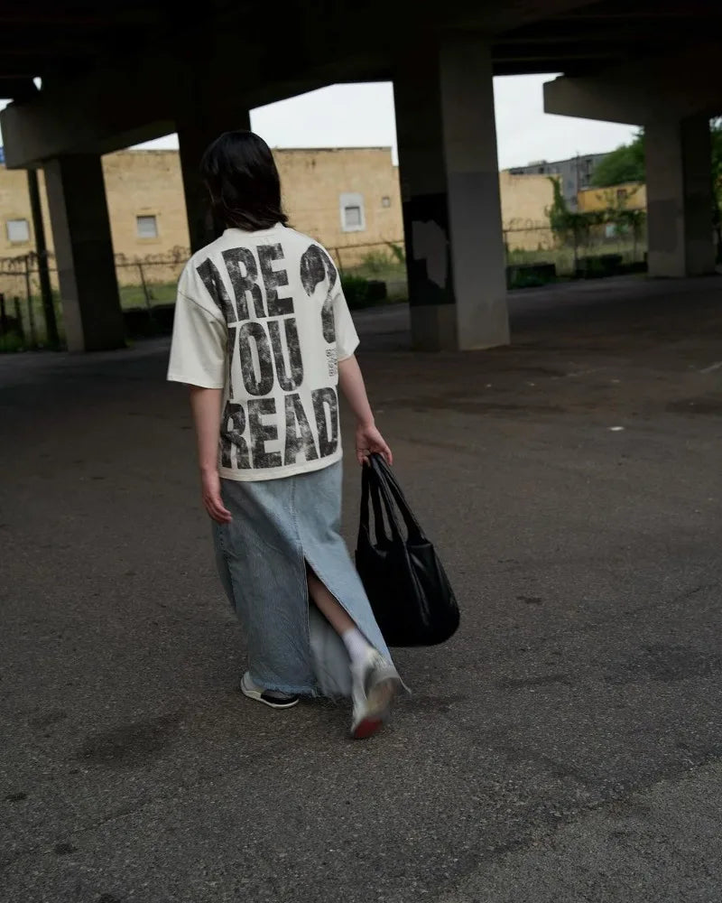 American Street Fashion Retro Clothing Y2k Letter Printed Short-sleeved Tops Men Harajuku Casual Loose Oversized T-shirts Women Street King Limited