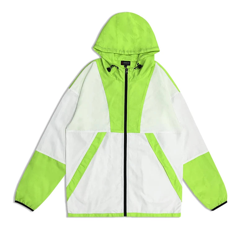 Rainbowtouches Jacket Men High Street Fashion Zipper Hoodie Mens Style Color Matching Coat Hip Hop Jacket Brand Quality Clothing Street King Limited