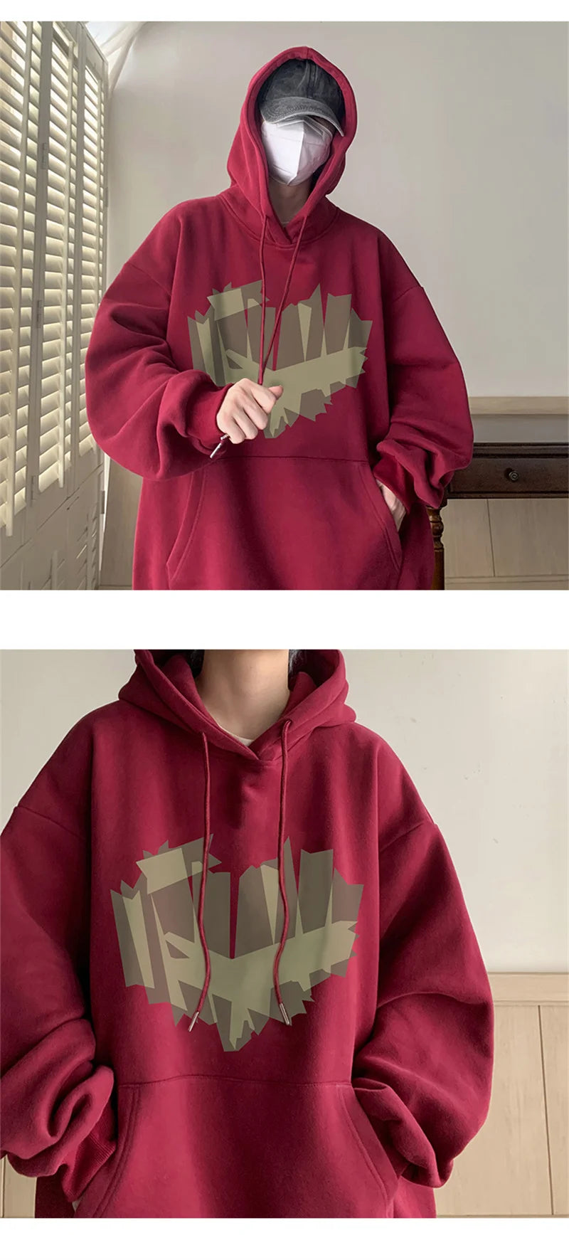 Autumn New Love Graphic Print Hoody Sweatshirts Man Hip Hop Oversized Streetwear Pullover Hoodies Y2K Vintage Casual Clothes Street King Limited
