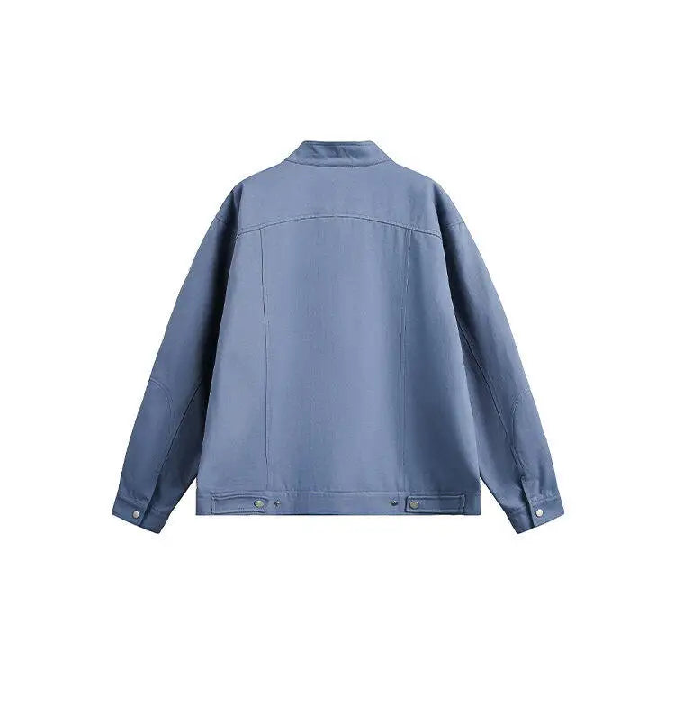 spring autumn fashion motorcycle jacket men stand collar loose casual korean streetwear vintage cargo jackets coat outerwear unique cargo style 228