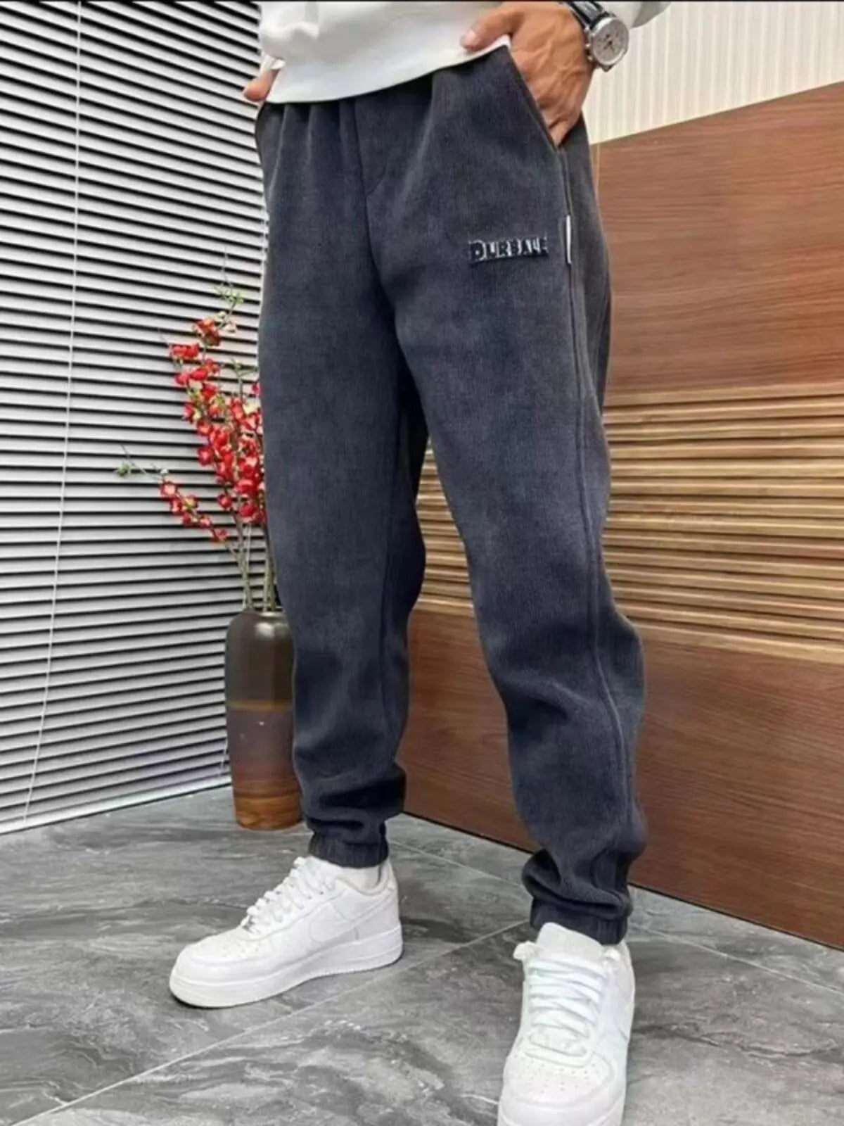 Trendy Loose-Fit Corduroy Harem Pants Fashionable Versatile Fleece-Lined Sports Ankle Pants Autumn/Winter Men's Casual Pants Street King Limited