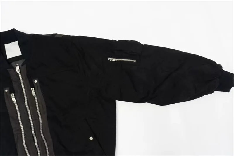 undermycar 2023 deconstructed multi zipper autumn winter flight jacket unique default style 3824
