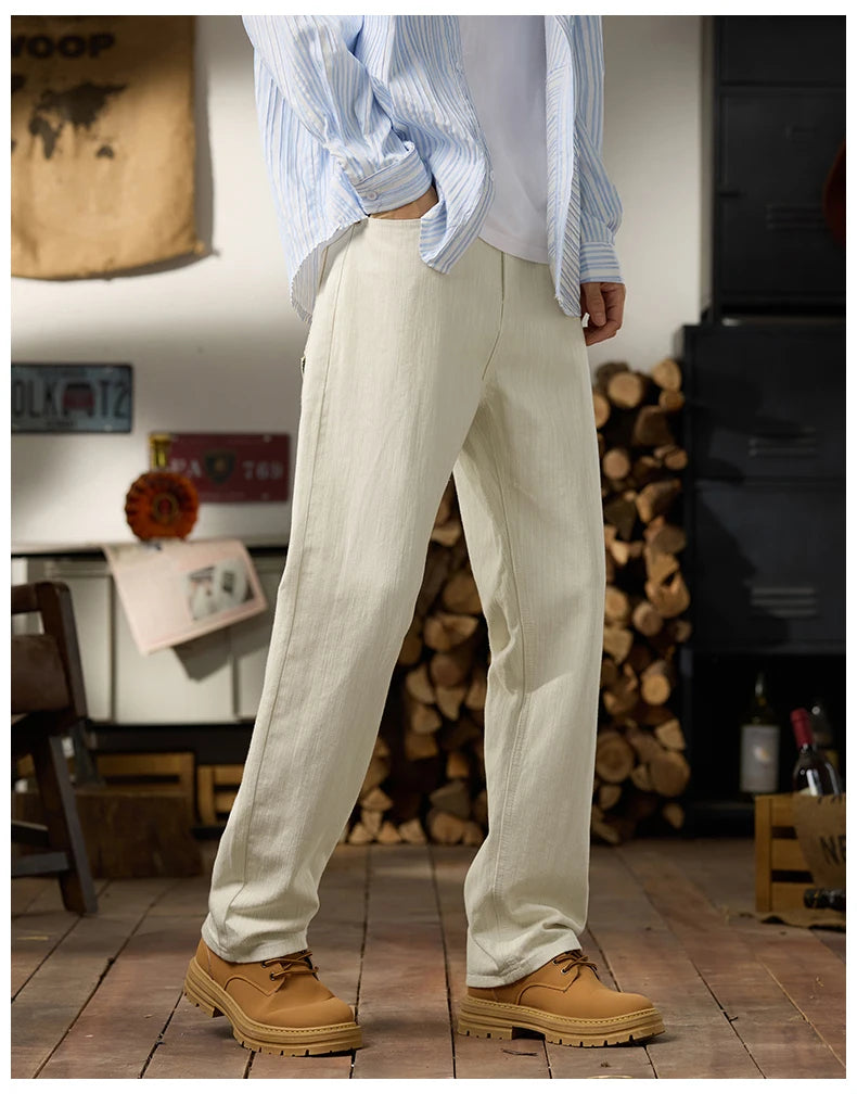 men classic fashion vintage casual loose plus size 28 42 straight white soft denim jeans pant cityboy jeans long trousers man unique jeans style 2001