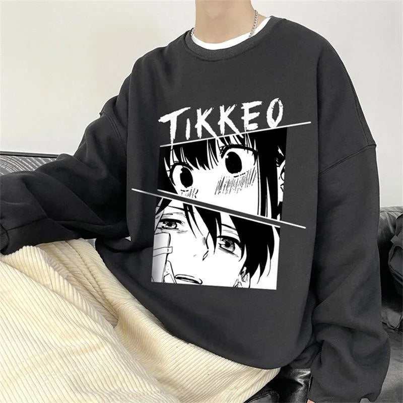 Autumn Japanese Anime Fashion Men Sweatshirt Graphic Fleece Y2K Clothes Casual Hip Hop Streetwear Crewneck Pullover Hoodies Street King Limited