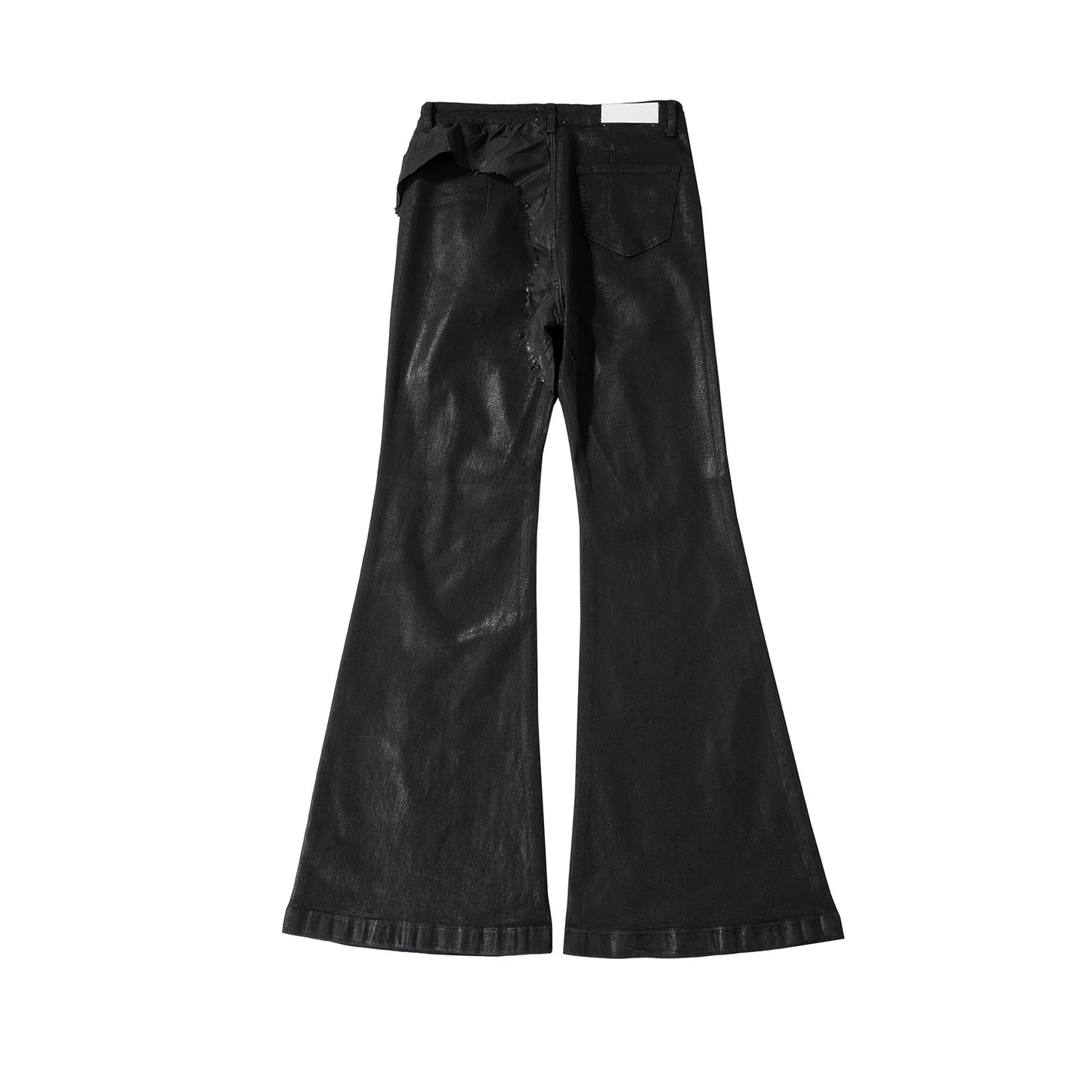 y2k streetwear wax leather strecth jeans for men and women ropa hombre baggy flare pants oversized straight denim trousers vintage washed jeans