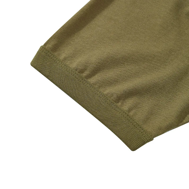Summer Men's Heavy Cotton T Shirt Solid Color Round Neck Short Sleeve Basic Shirt TopTees Male Leisure Knitted Henry Tshirt Street King Limited