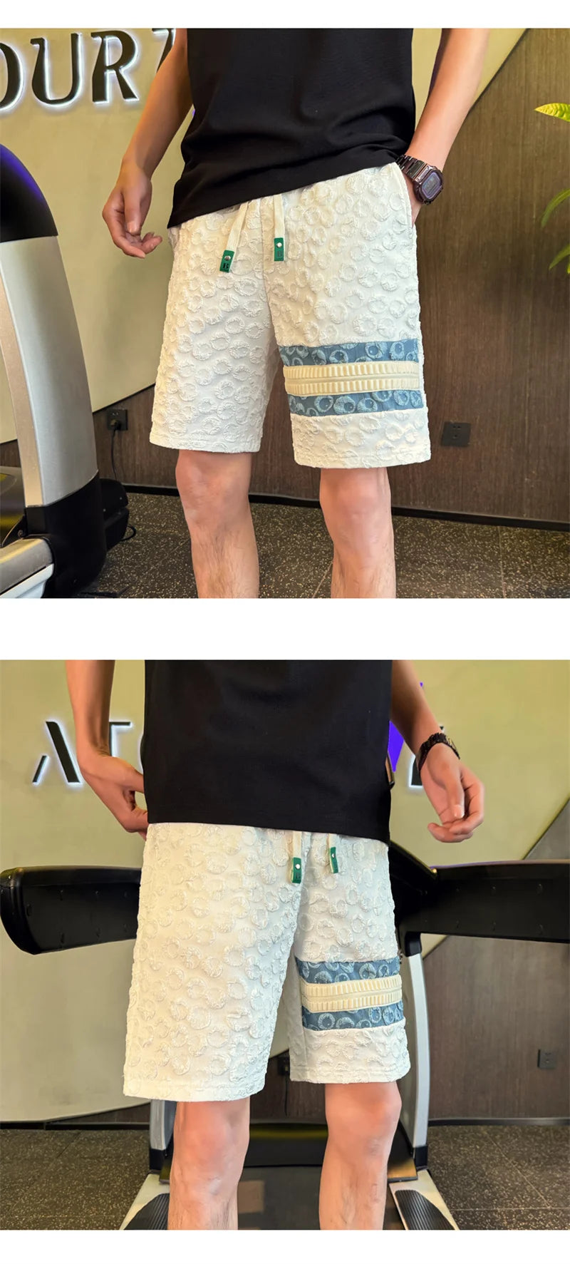 summer foam print shorts men y2k streetwear pleated baggy bermudas para hombre hip hop fashion vintage casual short pants unique shorts style 3343