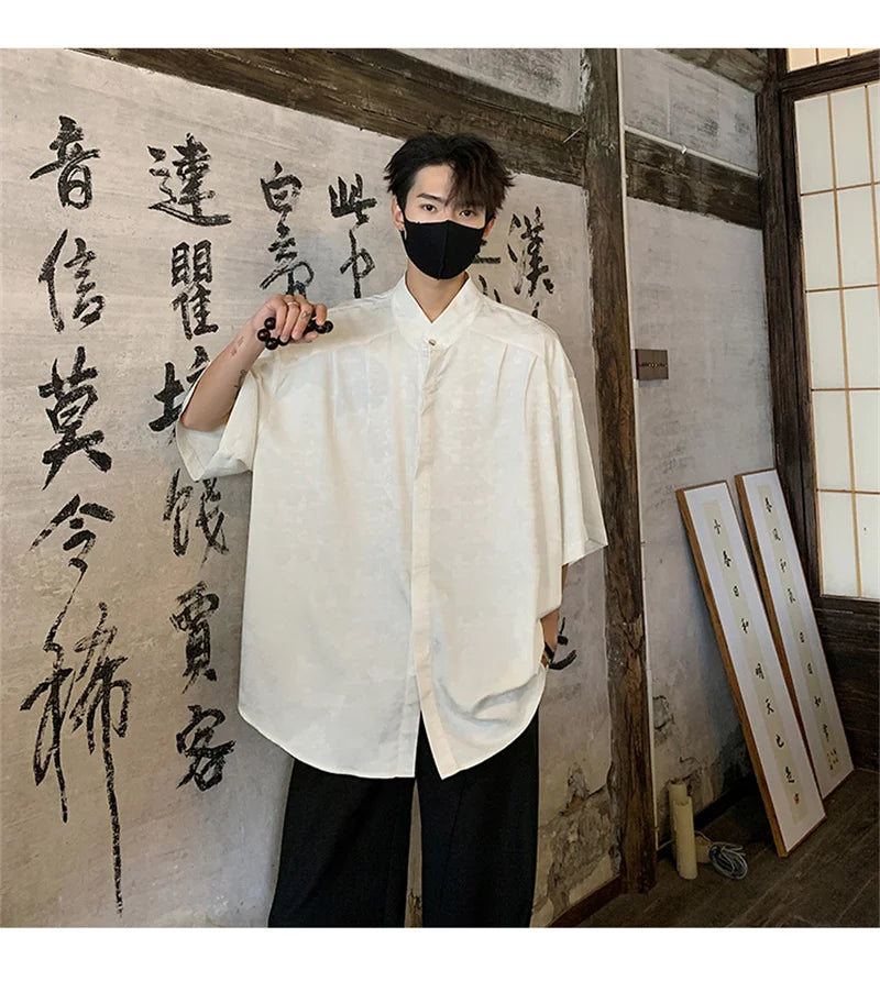 Streetwear New Chinese Style Hawaiian Flower Shirts For Men Short Sleeve T Shirts New Chinese Style Hawaiian Flower Shirts For Men Short Sleeve T Shirts 2024 Summer 3D Graphic Shirt Y2K Streetwear Mens Blouse Fashion Sweater Jacket With Graphic Design For Men