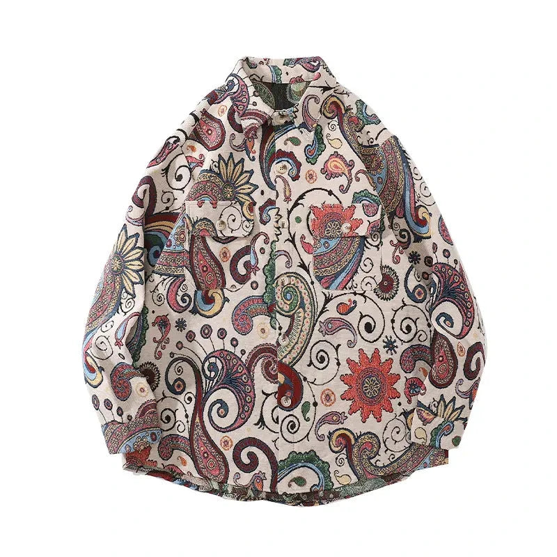Streetwear Gonthwid Harajuku Streetwear Shirts Coats Graffiti Bandana Paisley Pat Gonthwid Harajuku Streetwear Shirts Coats Graffiti Bandana Paisley Pattern Pockets Shirt Hip Hop Fashion Long Sleeve Button Tops Fashion Sweater Jacket With Graphic Design For Men