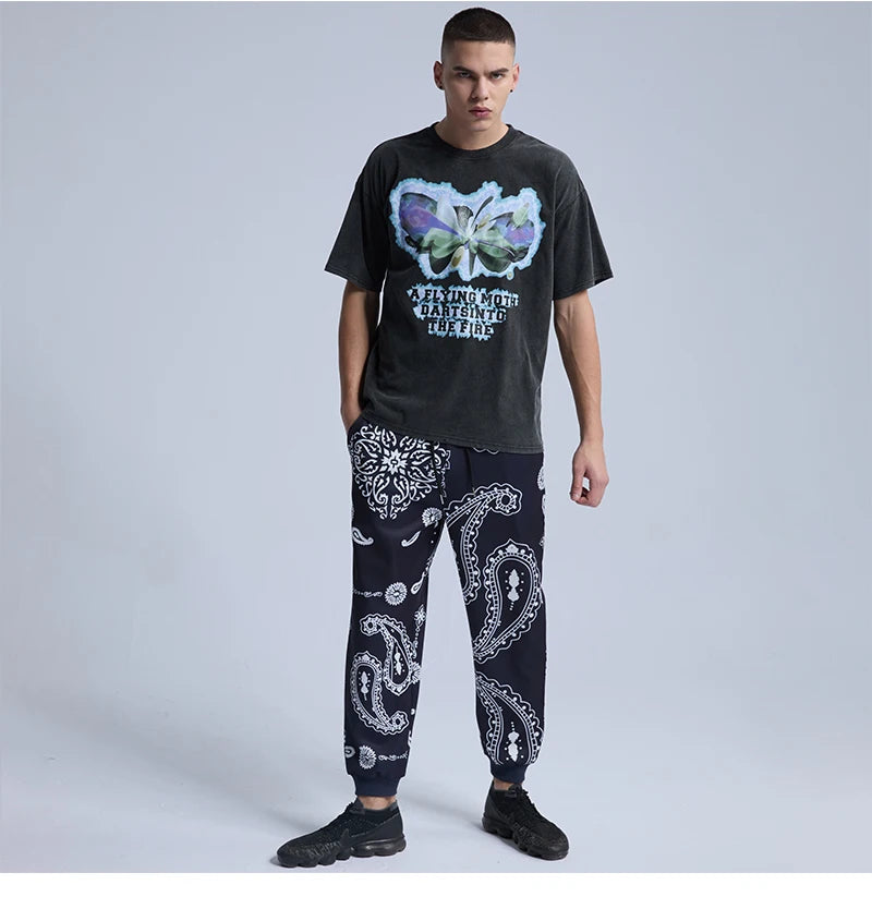 Rainbowtouches 2022 Brand Vintage Mens T-Shirt High Street Tidal Current Abstract Art Pattern Mens T Shirts Men Women T Shirt Street King Limited