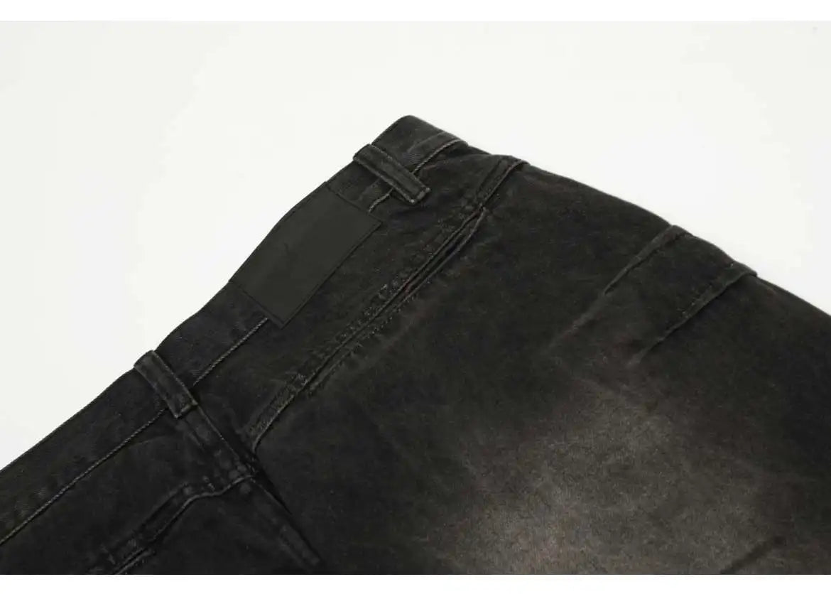 hip hop american trend retro straight leg washed denim jeans spring and autumn high street couple loose wide leg casual pants unique jeans style 604