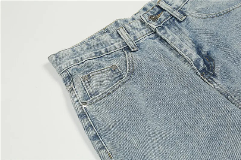 fashion back letters embroidery denim jeans mens casual zipper straight harajuku jean trouser hip hop streetwear pants joggers unique joggers style 4451