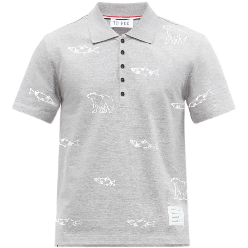 Streetwear New Men Luxury Embroidered Bears Striped Poodle Dog Fashion Polo Shir New 2023 Men Luxury Embroidered Bears Striped Poodle Dog Fashion Polo Shirts Shirt Hip Hop Skateboard Cotton Polos Top Tee 245 Fashion Sweater Jacket With Graphic Design For Men