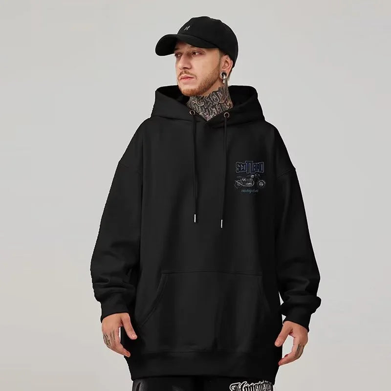 Autumn Motorcycle Men's Printed Hoodies Hip Hop Fashion Streetwear Baggy Sweatshirts Hombre Vintage Pullover Fleece Y2K Hoodie Street King Limited