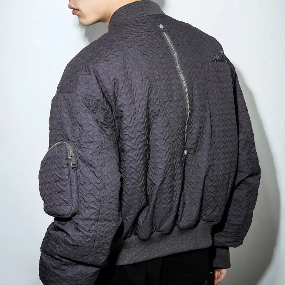 aviator style jacket retro winter and autumn zipper fashion trendy wrinkled niche men and women personalized vibe caot for men unique default style 4947