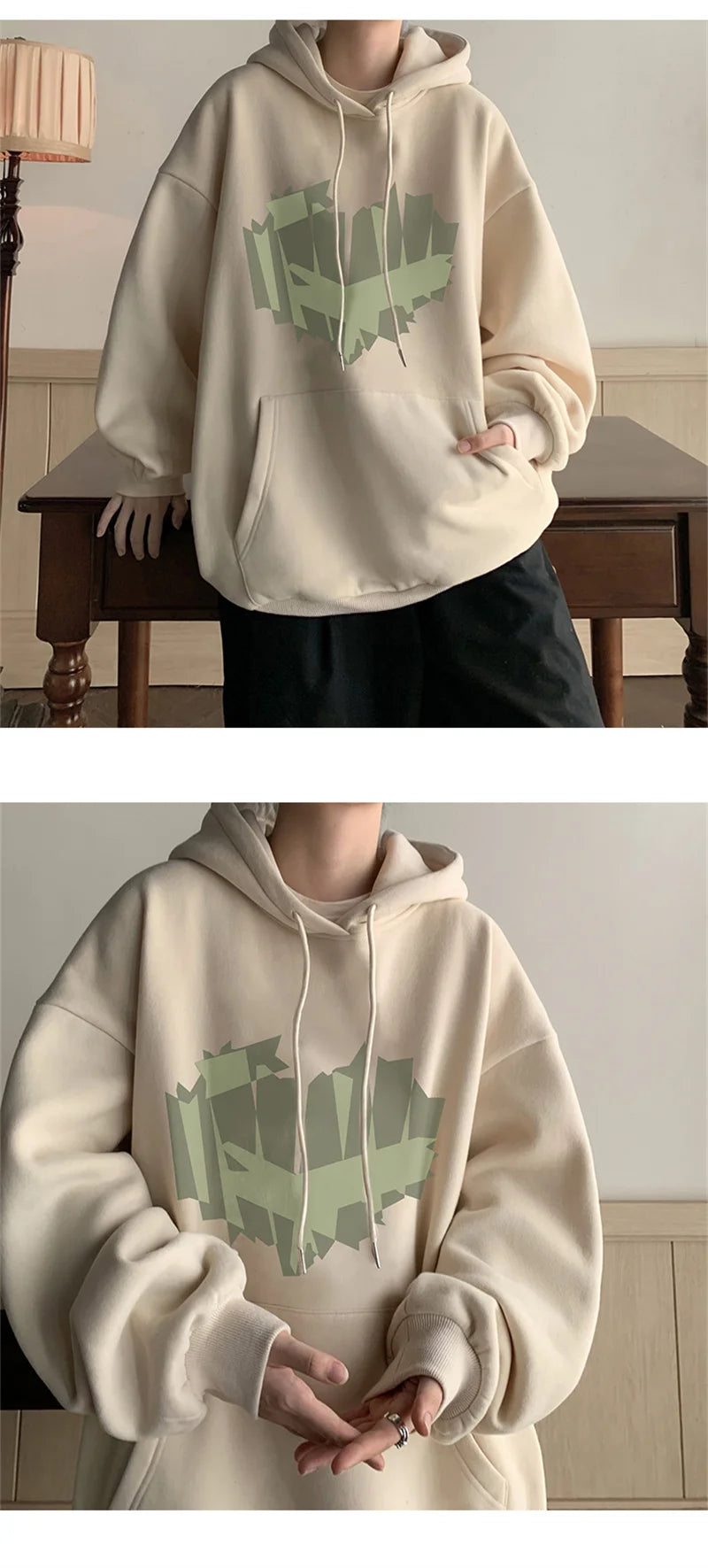 Autumn New Love Graphic Print Hoody Sweatshirts Man Hip Hop Oversized Streetwear Pullover Hoodies Y2K Vintage Casual Clothes Street King Limited