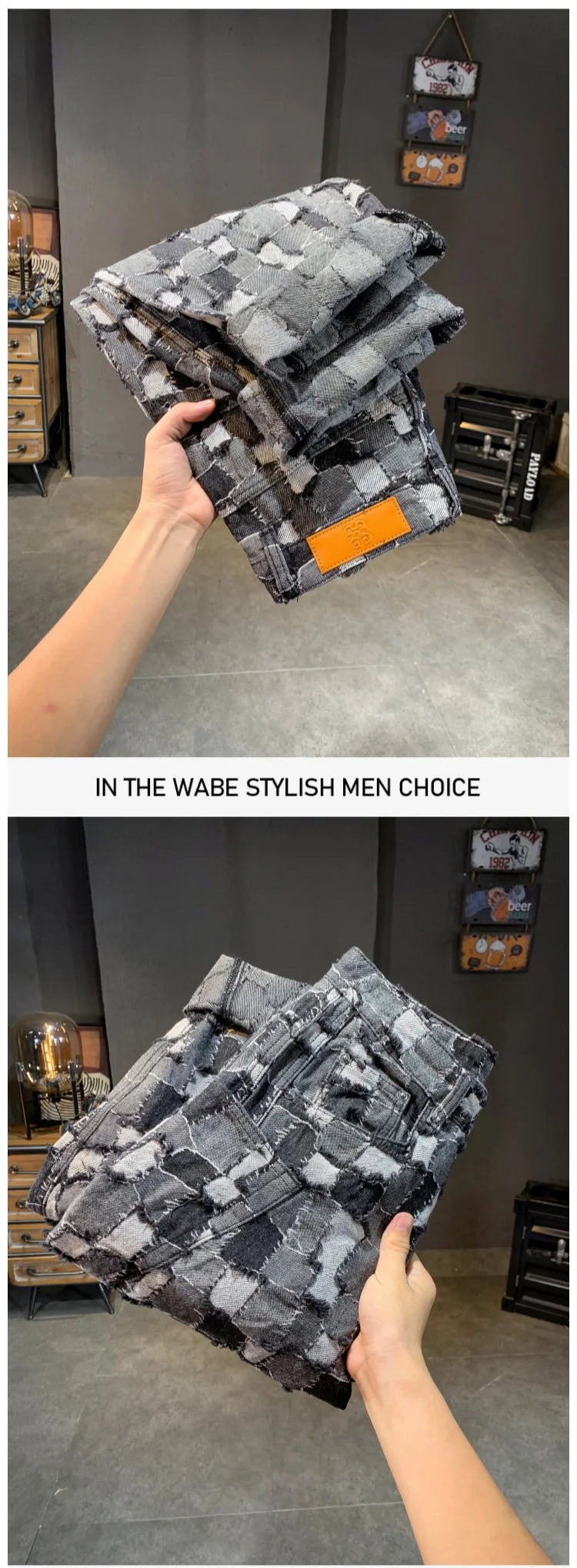 men distressed washed denim streetwear brand hip hop loose casual motorcycle cargo jeans pant cityboy y2k trousers unique cargo style 2338