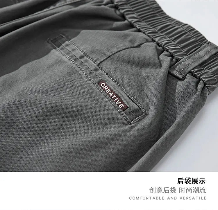 japanese casual pants mens spring autumn loose fashion solid color simple elastic waist sports pants man harem trousers unique default style 2164