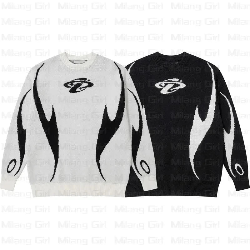 traf-2024 Women's Sweater zssiibo Official Website Autumn New y2k Fashion Couple's Clothing Women's Clothing Sales Street King Limited