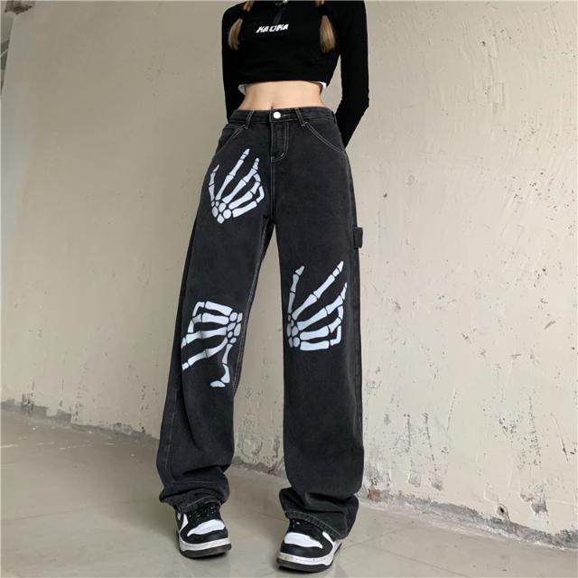 "Spider Web" Unisex Men Women Streetwear Denim Jeans Daulet Apparel