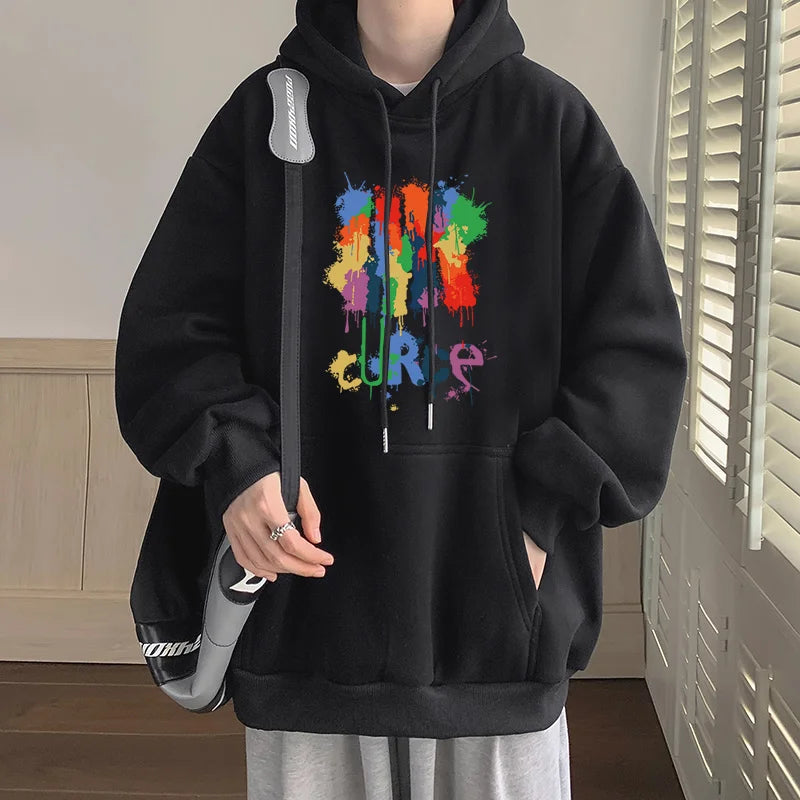 Autumn Graffiti Letter Hooded Sweatshirts Men's Design Graphic Printed Hoodies New Hip Hop Fashion Hoody Y2K Streetwear Clothes Street King Limited