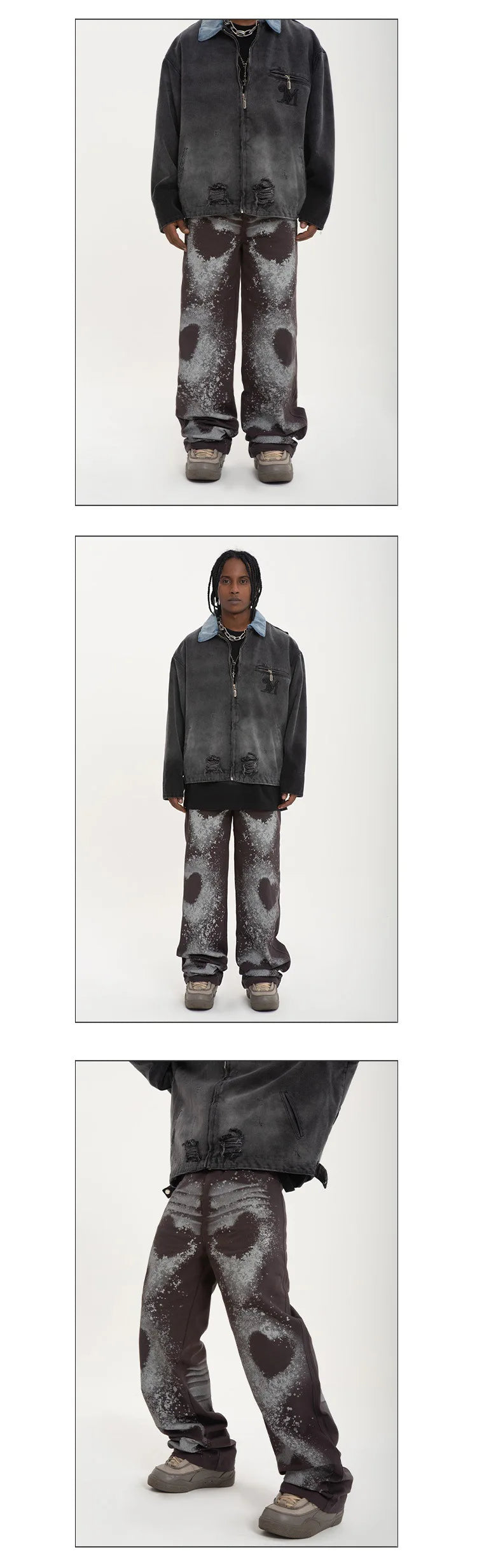 fashion loose streetwear denim pants unisex casual graffiti print wide legs jean pants hip hop trousers joggers mens baggy jeans unique joggers style 1886