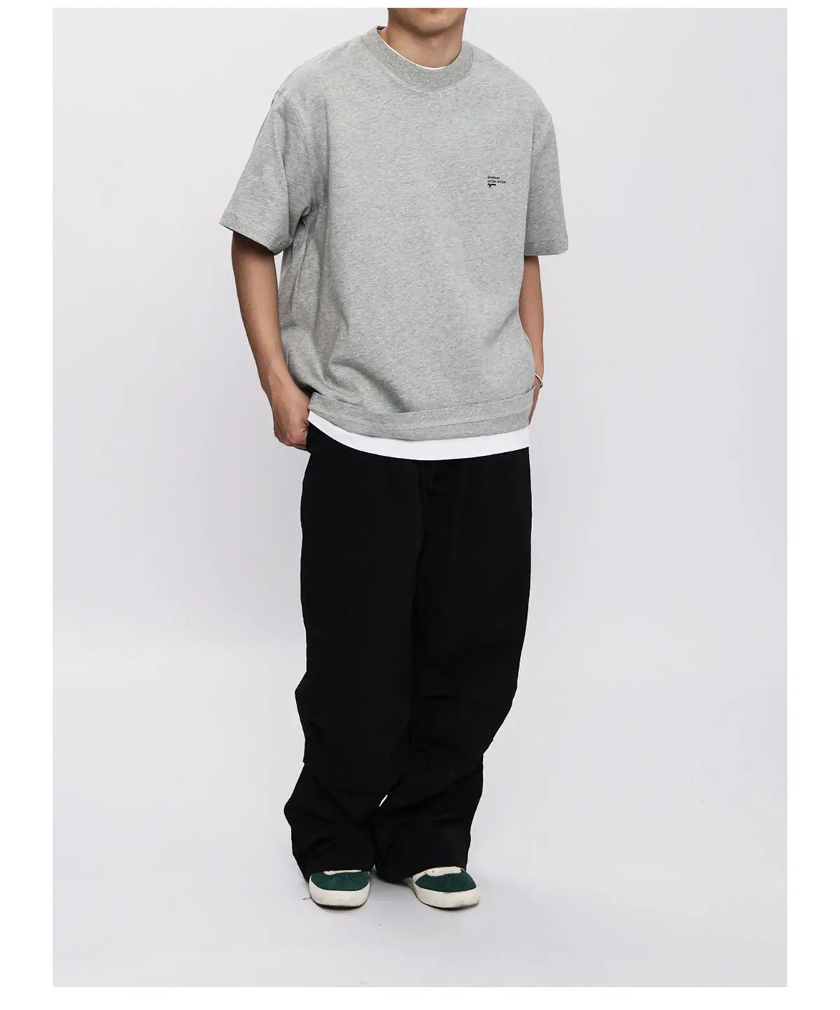 Summer Korean style loose simple short sleeved T shirt men casual y2k street solid color Harajuku round neck half sleeved top Street King Limited