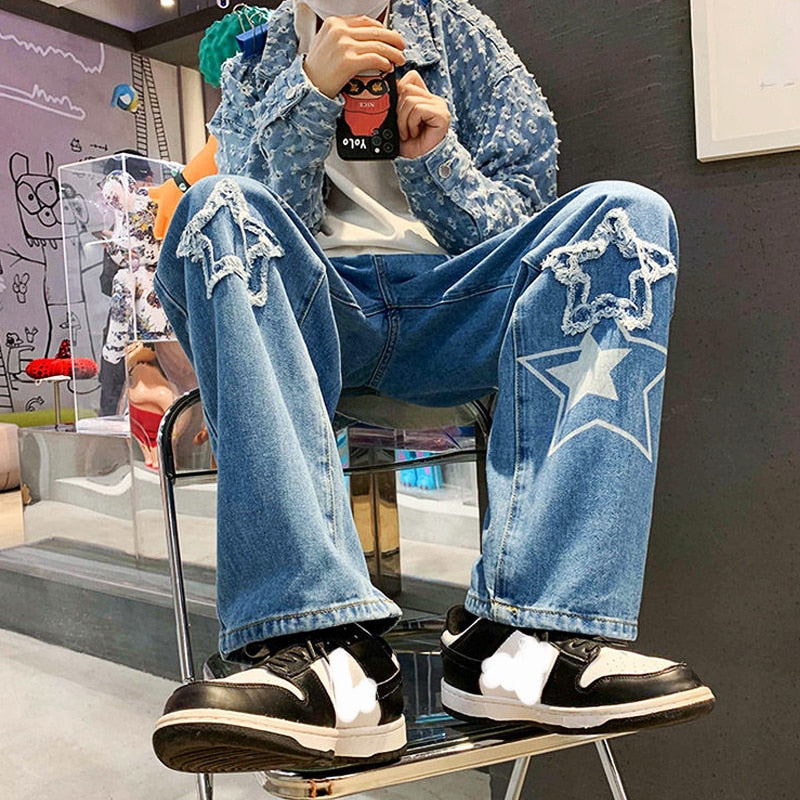 "Street Style" Unisex Men Women Streetwear Denim Jeans Daulet Apparel