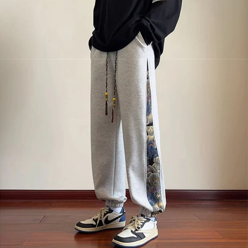 hip hop fashion anime printed sweatpants for men autumn casual corduroy baggy joggers pantalones hombre y2k streetwear trousers 1 sporty tapered joggers