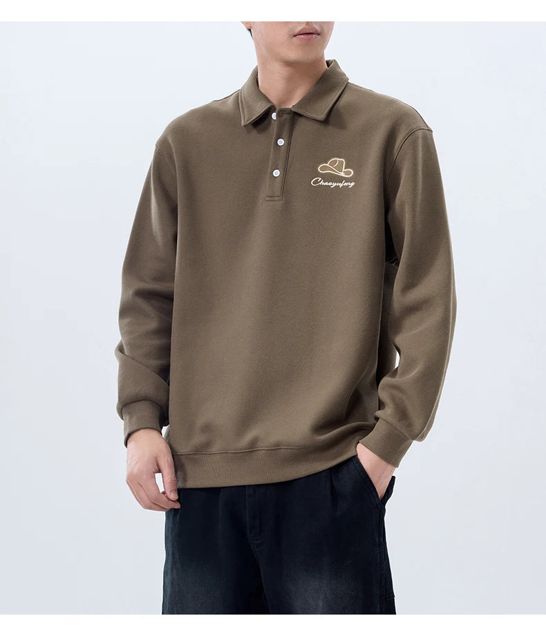 Men Embroidery Fashion Loose Casual Pullover Sweatshirt Spring Autumn Plus Size Hoodies Polo Shirt for Man Clothing Street King Limited