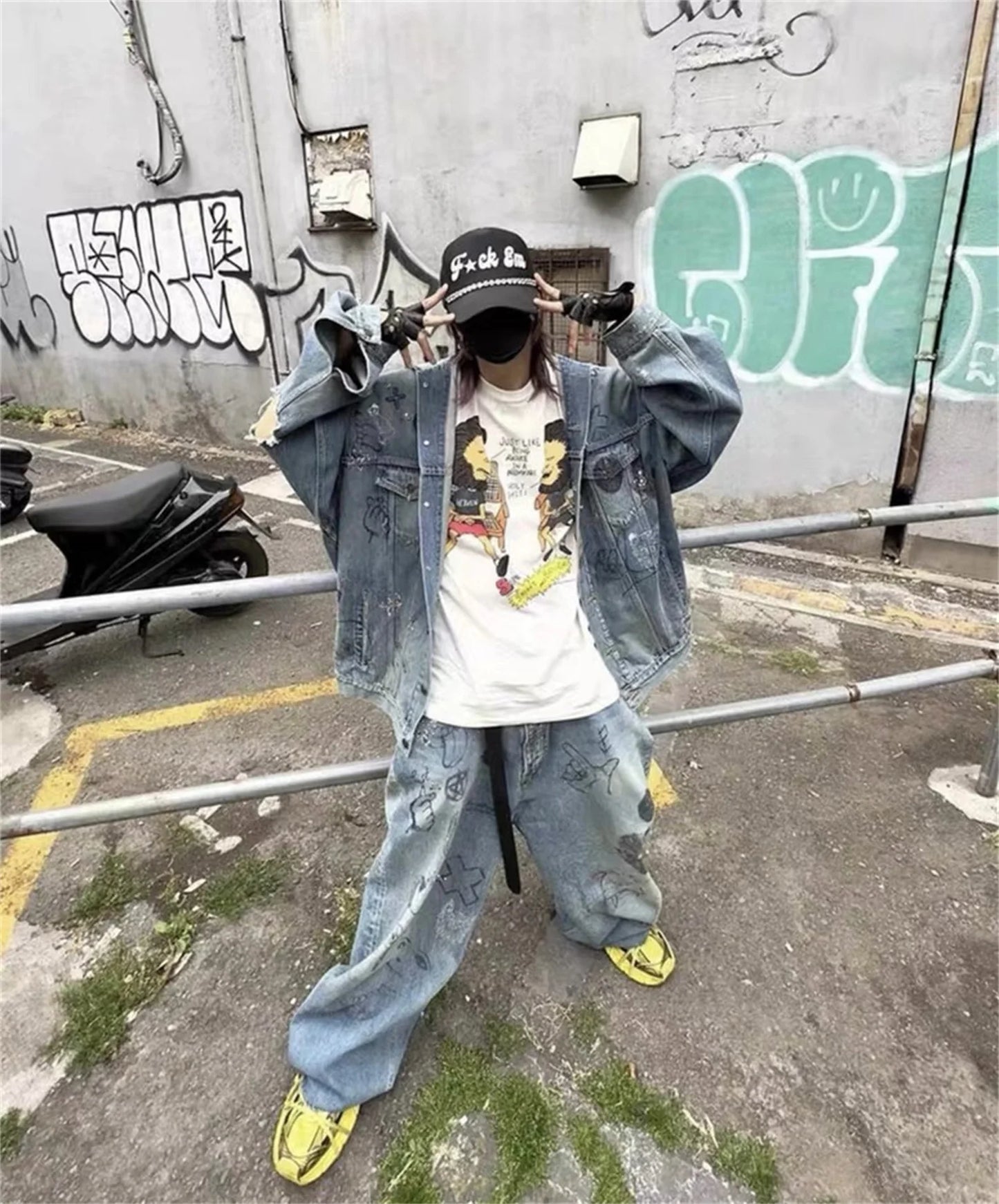 Summer 24ss Cartoon print casual loose round neck pullover short sleeved T-shirt Tops For Men Street King Limited