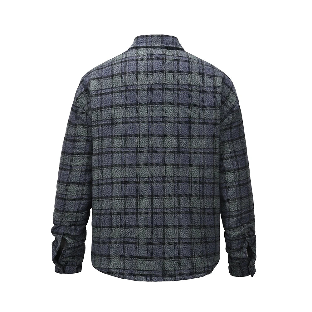 y2k streetwear vintage plaid winter padded cotton jacket for men and women lapel baggy casual ropa chaquetas hombre thick coat menswear bottoms