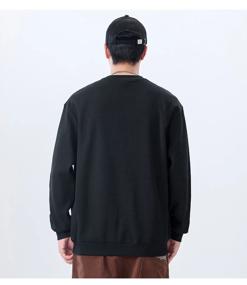 Men Handsome Splice Embroidery Fashion Loose Casual Pullover Sweatshirt Spring Autumn Plus Size Hoodies for Man Clothing Street King Limited