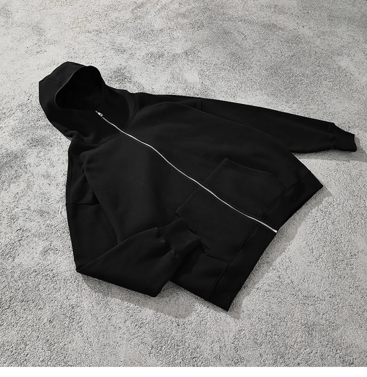 Streetwear Solid Color Ninja Zipper Hoodies Men's Fleece Turtleneck Cardigan Outdoor Oversized Hoody Plus Velvet Charge Coat Street King Limited